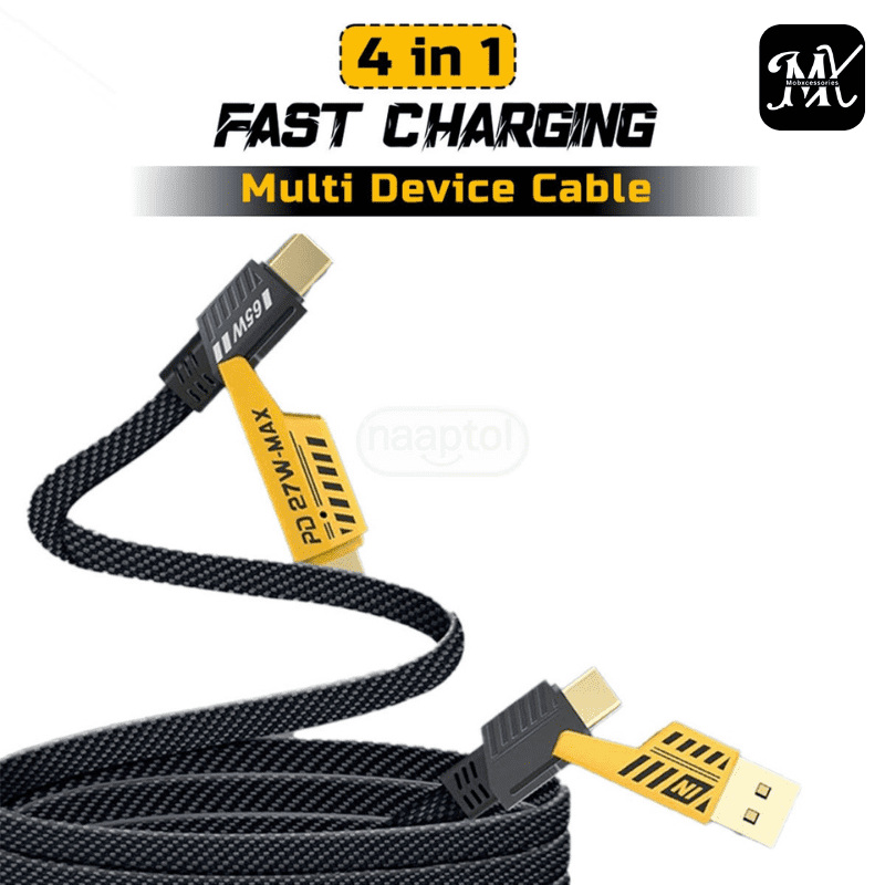 65W 4 in 1 Fast Charging Data Cable - Image 4