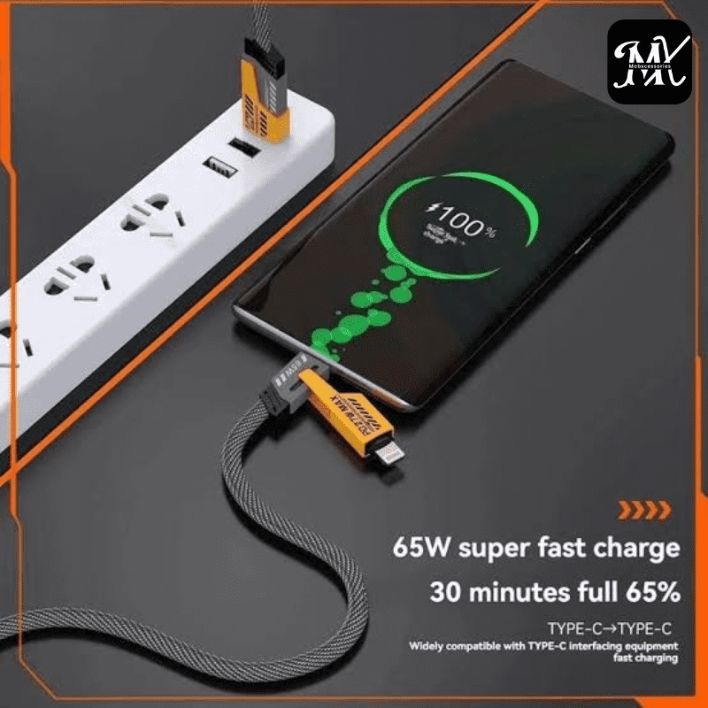65W 4 in 1 Fast Charging Data Cable - Image 3
