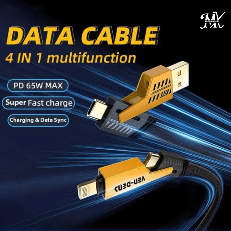 65W 4 in 1 Fast Charging Data Cable - Image 2